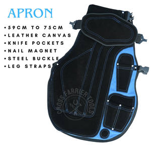 Kit d'outils de fermeur avec tabliers de sécurité en cuir, testeur de sabots, lime à sabots de 14 pouces, cisaille à sabots, râpe, lime, pince à sabots courbée et coupe-ongles - Product Image 2