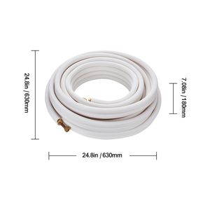 Set di tubi in rame da 50FT per climatizzatori mini-split, 3/8" e 5/8" D.E., con isolamento a triplo strato, durevole per mini-split - Product Image 4
