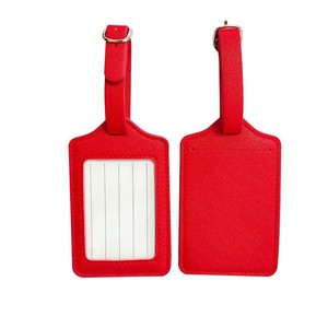 Wholesale Rate Good Quality Genuine Leather Luggage Tag Name holder for Travel Bag Customized Logo Best Quality PU Leather Tag - Product Image 1