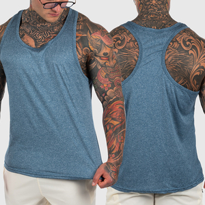 Camiseta sin mangas de algodón para hombre, deportiva de verano, 100% algodón, sin mangas, para mediana edad y con logo personalizado, de poliéster. - Product Image 6