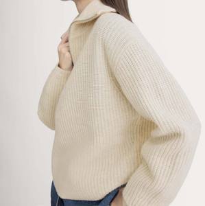 Suéter de Punto Acolchado para Mujer - Jersey de Invierno Extra Cálido - Suéter de Punto Grueso de Color Sólido, Suave y Transpirable - Product Image 2