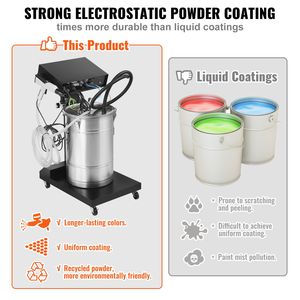 Sistema de Recubrimiento en Polvo con Salida Electrostática de 50 W y 100 KV, Kit con Tolva de Polvo de 50 L, 450 g por Minuto, para Maquinaria de Recubrimiento de Metales - Product Image 3