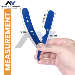 Rasoirs de barbier 100% acier inoxydable, logo personnalisé, rasoirs de barbier manuels, couleur bleue, haute durabilité, rasoirs à lame droite - Product Image 3