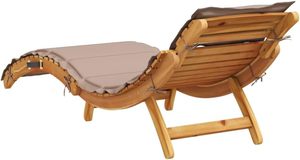 Chaise longue en teck avec coussin, lit de repos extérieur au bord de la piscine, design contemporain pour villa, hôtel, mobilier de resort - Product Image 4