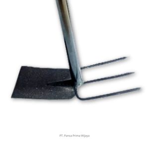 Houe à trois dents en acier au carbone, lame de 6 pouces, manche rectangulaire en métal noir, outil de jardinage - Product Image 4
