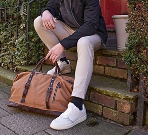 Bolsa de Viaje Retro de Lona y Cuero, Impermeable, Bolsa de Fin de Semana, Bolsa de Equipaje, Venta al Por Mayor LCTB-0019 - Product Image 6