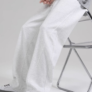 KM Custom <b>Winter</b> Men's Button Closure Heavyweight Breathable 100% Cotton Baggy Wide Leg Sweatpants Casual <b>Trousers</b> - Product Image 4
