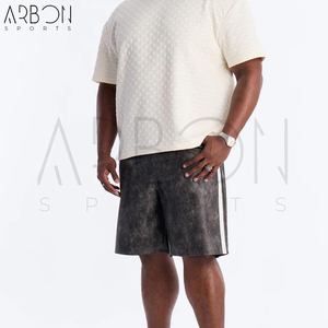 Shorts en cuir robustes, légers et respirants, style urbain hip-hop, mode streetwear estivale, avec logo personnalisé, nouvelle collection - Product Image 5