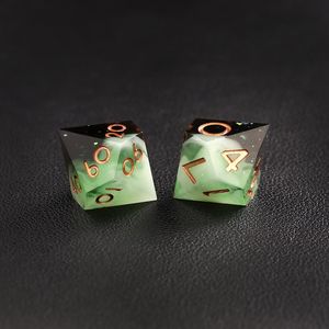 Ensemble de dés DND vert et noir, dés en résine de jade verte à bords tranchants, ensemble de dés D&D pour cadeaux, dés polyédriques pour Dungeons and Dragons - Product Image 6