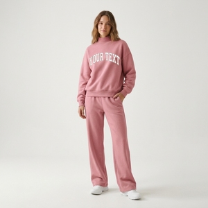 Conjunto Deportivo Personalizado para Mujer, Dos Piezas, Top Holgado y Pantalones Anchos, para Días de Partido Universitario - Product Image 4