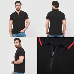 Chemises pour hommes avec logo brodé personnalisé, été, piqué doux, tricoté en polyester/coton, haute qualité, respirant, décontracté, manches courtes - Product Image 4