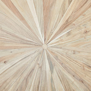 Table à manger en bois d'acacia massif au design industriel pour la maison et le salon, avec motif chevrons côtier suisse pour style ferme - Product Image 6