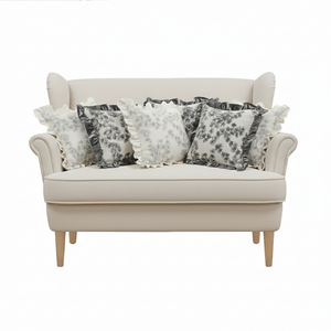 SOGA 6-<b>Piece</b> Decorative Pillow Cover <b>Set</b> 45cm Floral Ruffle Trim <b>3</b> Gray and <b>3</b> White for <b>Sofa</b> and Bedroom - Product Image 1