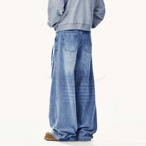 Pantalons à jambes larges de qualité supérieure pour hommes, coupe ample, décontractés, tendance, streetwear urbain, mode, confort au quotidien - Product Image 3