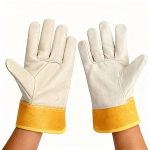 Gants de travail en cuir de vachette pleine fleur de qualité supérieure, protection industrielle robuste, gants de travail pour grimpeurs, vente chaude - Product Image 4