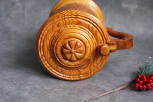 Mug à bière Viking élégant en gros, fait main, rétro, en bois sculpté, style religieux Feng Shui, avec motif ange et amour - Product Image 5