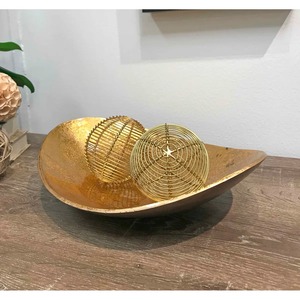 Handmade Metal Bowl Polished Gold Finish Glam Decorative Dish For Home Decorating Home <b>Decor</b> - Product Image 3