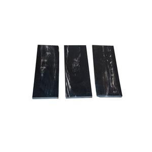 Manches de couteau en corne de buffle, matériau de manche à fort contraste, écailles de corne noires rayées, manches de couteau artisanales naturelles - Product Image 6