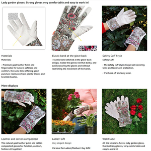 Guantes de Conducción Unisex de Piel de Cabra de Alta Calidad, Guantes de Trabajo de Cuero para Jardinería, Construcción, Guantes de Seguridad, Venta al por Mayor a Precio Económico - Product Image 4