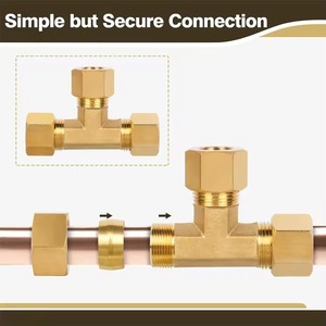 ข้อต่อท่อทองเหลืองคุณภาพสูงแบบข้อต่อสามทางเกลียวนอกขนาด 1/4"x1/4" - Product Image 2