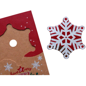 Elegante Tarjeta de Felicitación Navideña con Copos de Nieve – Decoración Festiva de Papel para Saludos de Temporada - Product Image 3