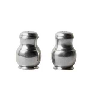 Vintage Pewter Metal <b>Salt</b> and Pepper Shakers Classic Hourglass Shape Traditional Dining Table Spice Seasoning Dispenser - Product Image 1