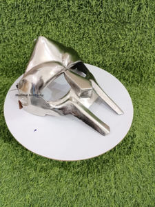 Máscara Facial de Gladiador de Acero Suave Estilo Caballero Medieval MF Doom Mad-villain Forjada a Mano para Disfraces de Cosplay y Reenactment para Adultos - Product Image 6