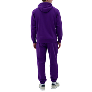 Ensemble de survêtement pour homme avec capuche violette, sweat-shirt et pantalon à fermeture éclair intégrale, couleur unie, vêtements de sport décontractés pour l'automne et l'hiver - Product Image 6