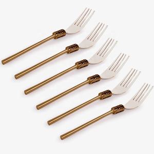 Esparcidor de queso de diseño Vintage moderno, cubiertos de acero inoxidable de alta calidad hechos a mano, juego de cubiertos de cerámica negra única de oro rosa - Product Image 5