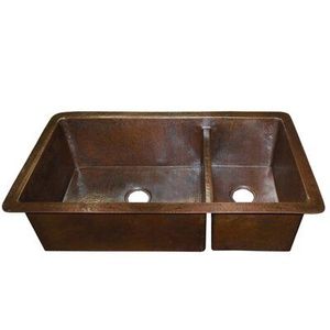 Évier de cuisine spacieux en cuivre, design fonctionnel à cuve profonde, adapté à la cuisine quotidienne, au nettoyage et à la préparation des aliments - Product Image 6
