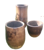Pot & Planter Bunga Besar dari Kayu Pinus Alami Ramah Lingkungan, Warna Dapat Disesuaikan, untuk Penggunaan di Rumah & Luar Ruangan, Ukiran Tangan Gaya Bohemian
