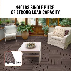 10 Pack Interlocking Deck Tiles 12"x12" <b>Plastic</b> Wood 10 Sq. ft Waterproof Outdoor <b>Flooring</b> All Weather Patio Floor Decking for - Product Image 3