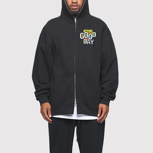 Sudadera con Capucha Negra para Hombre, Corte Regular, Estampado Frontal, Estilo Casual, 100% Algodón, Felpa Francesa, Bolsillo, Manga Regular - Product Image 3