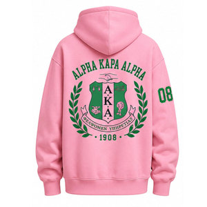 Sudadera con Capucha Alpha Kappa Alpha, Sudadera de la Hermandad AKA, Sudadera Rosa y Verde - Product Image 3