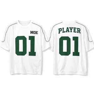 Custom White American Football Jersey Mesh Soccer Style Piping Design High Quality Streetwear Y2K Vintage Style Soccer Jersey - Product Image 2