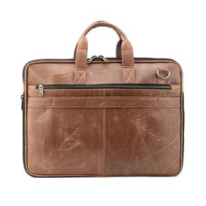 Sac messager pour ordinateur portable en cuir véritable de qualité supérieure, mallette professionnelle marron avec bandoulière réglable pour hommes et femmes - Product Image 3