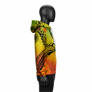 Wholesale Custom Polynesian Tribal Print <b>Hoodie</b> <b>Men</b> Streetwear Casual Pullover Fleece Sweatshirt with Kangaroo Pocket OEM ODM - Product Image 2