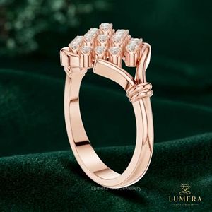 Luxury Sparkly Round Cut Diamond Cluster <b>Ring</b> Lab Grown With 18K Solid Gold Fine Promise Jewelry Gift <b>For</b> <b>Girlfriends</b> - Product Image 3