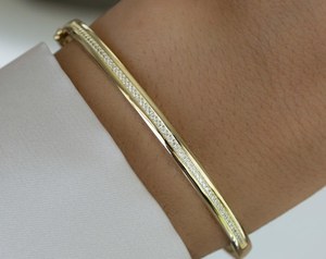 Pulsera de Zirconia Circular Minimalista Más Vendida, Joyería Fina Natural y Elegante para Uso Diario, Pulsera de Diamantes - Product Image 1