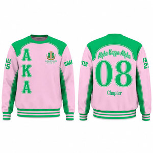 Greek Apparel <b>Pink</b> Crewneck Fleece Sweatshirt Embroidered <b>Men's</b> Casual Winter Wear Knitted Pullover Regular Fit Eco-Friendly - Product Image 4