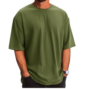 Camiseta extragrande para hombre, holgada, de algodón, estilo casual urbano, cuello redondo, manga corta, transpirable, cómoda, para uso diario - Product Image 2