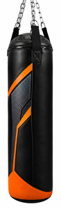 Saco de Boxeo Resistente QST de Cuero PU, Saco de Boxeo Colgante Negro y Naranja con Cierre de Cremallera Duradero para Adultos - Product Image 5
