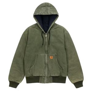 Veste de style rétro avec logo d'usine personnalisé, couleur unie, manteau d'hiver chaud avec fermeture éclair, style unisexe automne et hiver. - Product Image 1