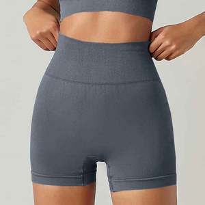Nouvel Arrivage Short de Yoga Taille Haute Sans Couture en Spandex/Modal pour Femme, Legging Sport Effet Fesses Galbées, Motif Uni, Taille Élastique - Product Image 1