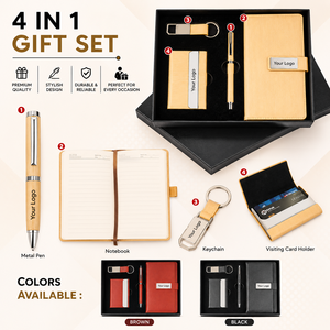 Set de Regalo Ecológico 4 en 1: Cuaderno de Corcho, Bolígrafo de Bambú, Porta Gafas de Sol, Llavero, Caja de Regalo Empresarial con Logotipo Personalizado - Product Image 3