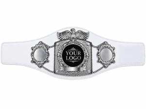 Ceinture de champion de boxe personnalisée en cuir PU blanc avec logo d'aigle or et argent, ceinture de boxe en cuir personnalisée MMA - Product Image 4