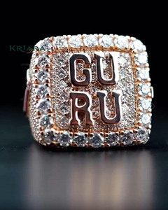 Bague Chevalière Homme en Argent 925 Plaqué Or Rose avec Diamants Blancs de Laboratoire Taille Ronde Brillante Style Hip-Hop pour Usage Quotidien - Product Image 3