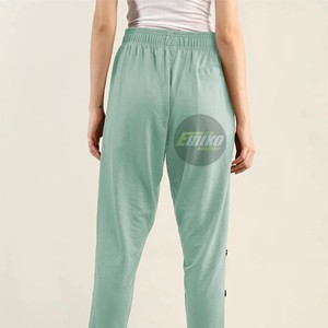 <b>Women's</b> High Waist Custom Pants Casual Loose Knitting Ankle-Length <b>Trousers</b> With Elastic Waist Button Decoration <b>Trousers</b> - Product Image 6