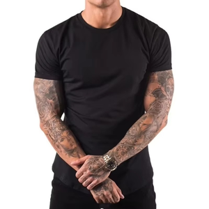 Camiseta de Cuello Redondo con Dobladillo Curvo de Alta Calidad para Hombre, Corte Ajustado, Personalizable con Logotipo, Camisetas Lisas para Hombre, 100% Algodón - Product Image 6