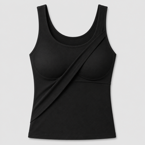 Women's Seamless Padded Tank <b>Top</b> Asymmetric Design Scoop Neck Stretch Solid Color Regular Fit Knitted - Product Image 4